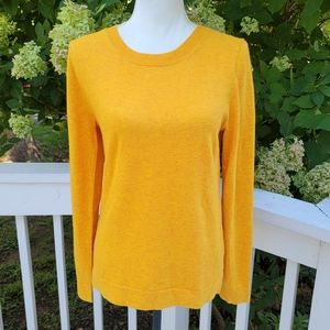 New! J. Crew Yellow Cotton-Wool Crewneck Sweater Small